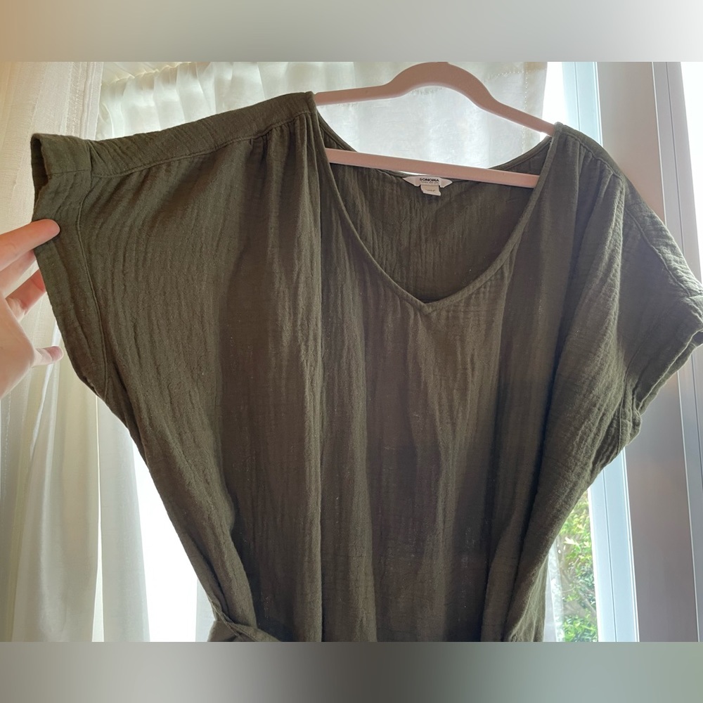 Sonoma Olive color 100% cotton dress - Size XXL